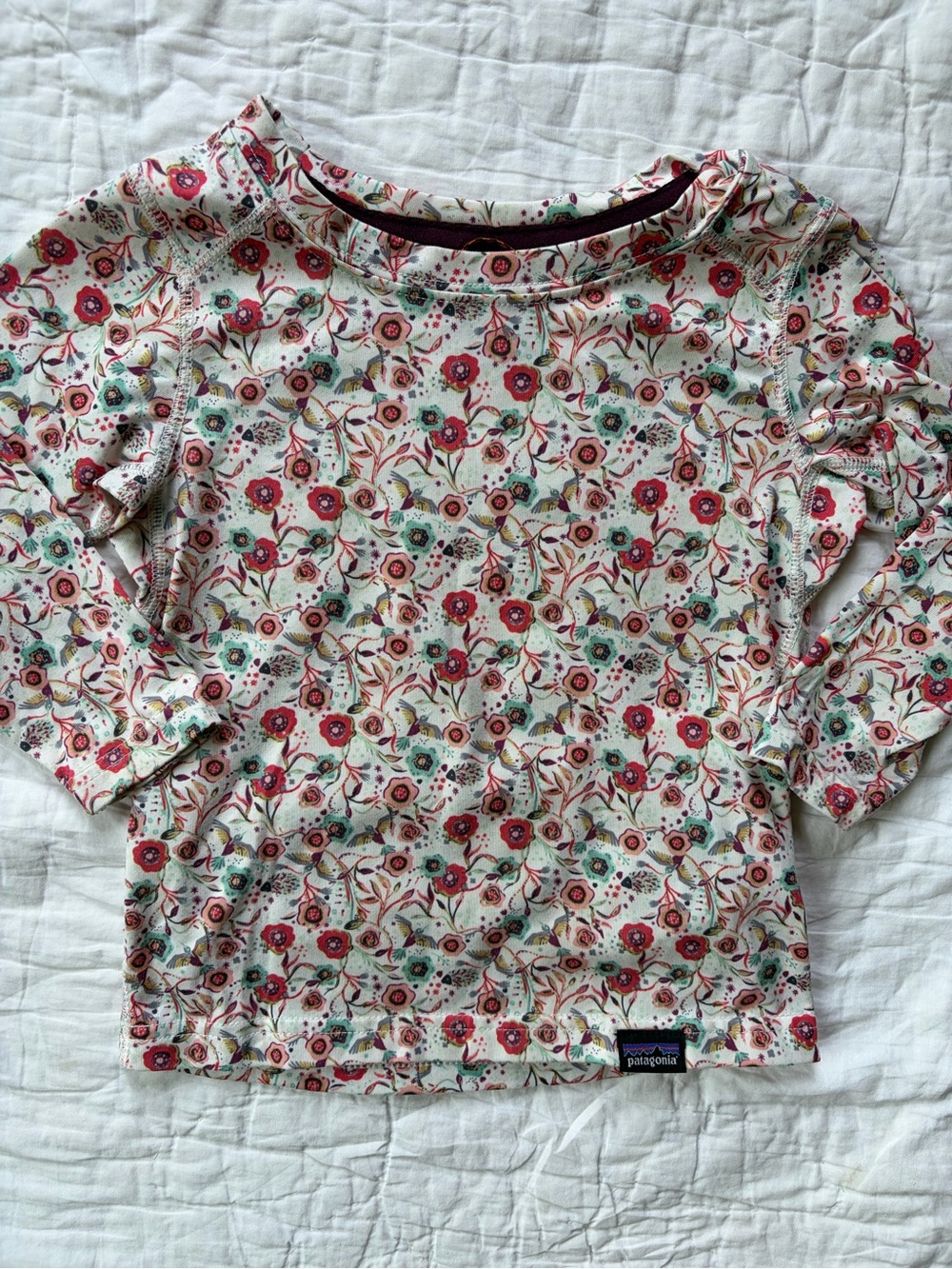 Patagonia Floral Long Sleeve Shirt - Cream, Red, Teal